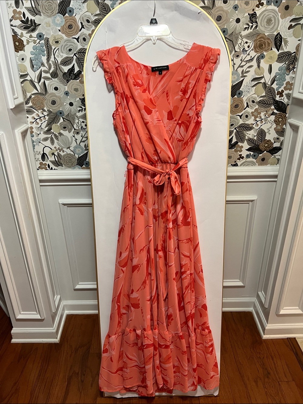 Floral Coral Pink Maxi Dress - Lightweight Summer Style